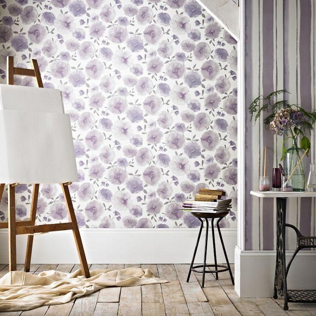 Buy Superfresco Wallpaper Poppies Purple at Argos.co.uk Your Online