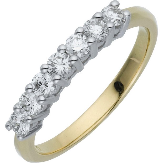 Buy Everlasting Love 9ct Gold 7 Stone Eternity Ring - Size W At Argos 