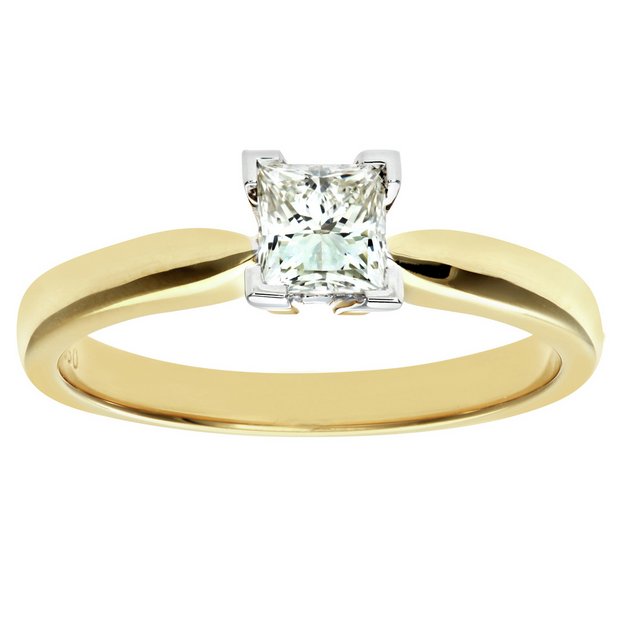 Buy Everlasting Love 18ct Gold 0.50ct Solitaire Ring Size U at Argos