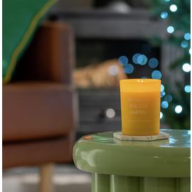 Argos Home Small Cat Slogan Candle - Palo Santo & Sandalwood