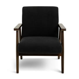Argos Home Watson Self Assembly Wood Accent Chair -Dark Grey