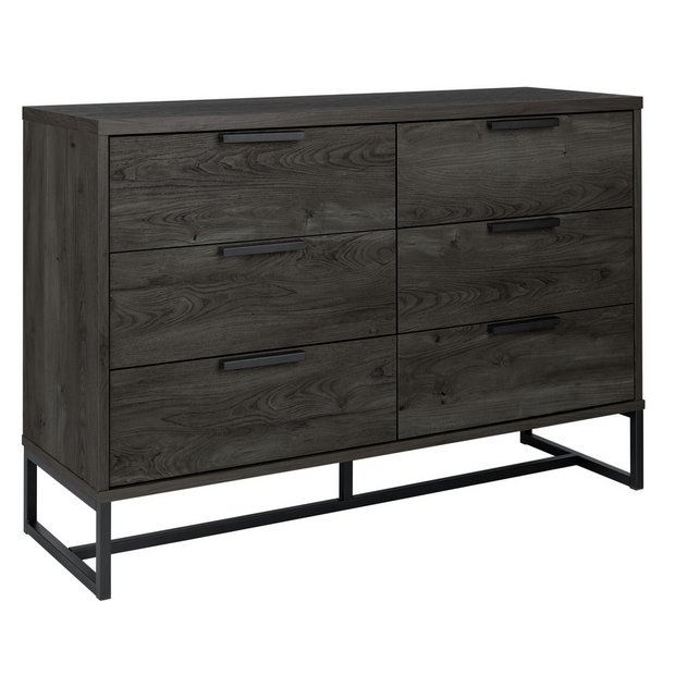 Black industrial deals chest of drawers