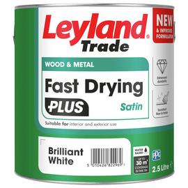 Leyland - Fast Dry Plus - Satin - Brilliant White - 2.5L