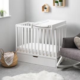 Obaby Bantam Space Saver Cot Drawer Changer & Mattress – Wht