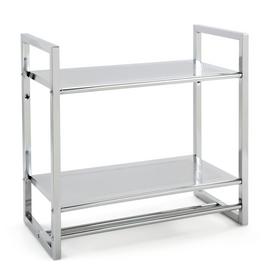 Habitat 2 Tier Wall Mounted Shelf Unit and Towel Rail-Silver