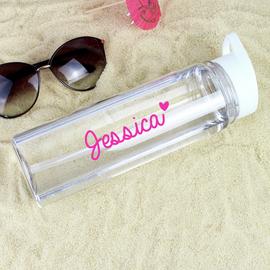 Personalised Message Heart Name Sipper Water Bottle - 750ml