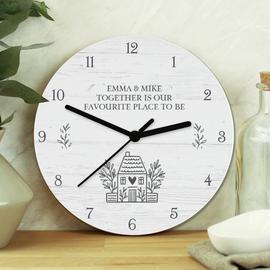 Personalised Message Home Wooden Clock
