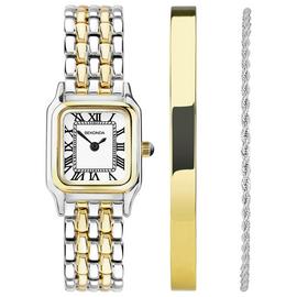 Sekonda Monica White Dial Two Tone Strap Watch Gift Set