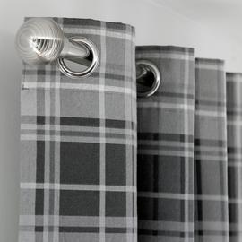 Habitat Traditional Check Fully Lined Eyelet Curtain