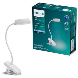 Philips Clip LED Portable Touch Table and Desk Lamp - White