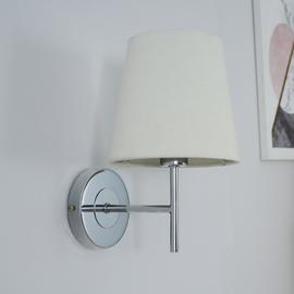 BHS Louisa Metal Wall Light - Chrome & Natural