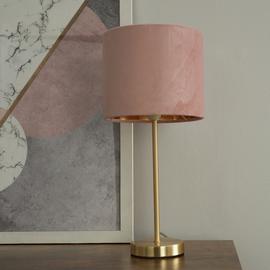 BHS Vera Velvet Steel Table Lamp