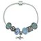 Moon & Back Sterling Silver Made Up Lilacy Blue Mum Bracelet