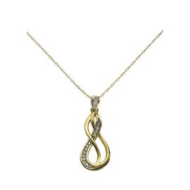 Revere 9ct Gold Diamond Infinity Pendant 18 Inch Necklace