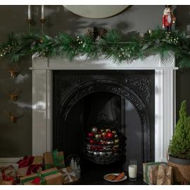 Argos Home Faux Green & White Berries Christmas Garland