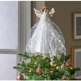 Argos Home Felt Angel Christmas Tree Topper - White