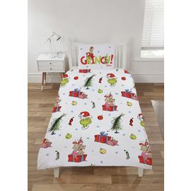The Grinch Christmas White & Blue Kids Bedding Set - Single