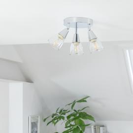 Argos Home Curico 3 Light Flush Ceiling Light - Chrome