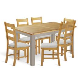 Argos Home Ashwell Extend Oak Dining Table & 6 Chairs