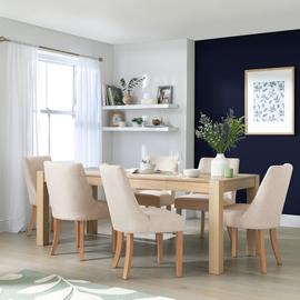 Habitat Alston Extend Natural Dining Table & 6 Chairs