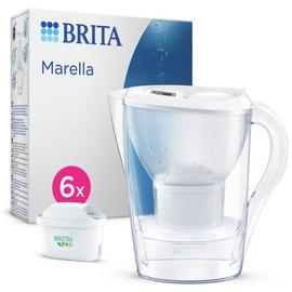 BRITA Marella Water Filter Jug Half year pack White 2.4L