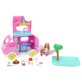 Barbie Chelsea 2-in-1 Camper Playset, Doll & Accessories