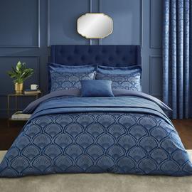 Catherine Lansfield Art Deco Navy Bedding Set - Double