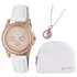 Girl's Tikkers White Strap Rose Dial Watch Set