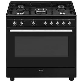 Smeg CX91GMBL Concert 90cm Dual Fuel Range Cooker - Black