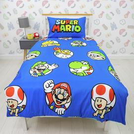 Nintendo Super Mario Blue Kids Bedding Set - Single