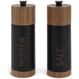 Habitat Acacia Wood Salt and Pepper Mill Set - Black