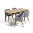 Argos Home Skandi Oak Veneer Dining Table & 4 Grey Chairs