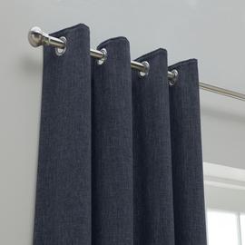 Habitat Linen Look Blackout Eyelet Curtain