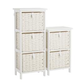 Argos Home 2 & 3 Drawer Woven Bathroom Storage Unit - White