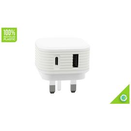 Juice 45W USB-A & USB-C Dual Port Mains Charger - White