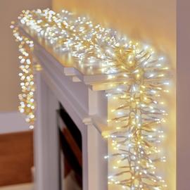 Premier Decorations 960 White LED Christmas Cluster Lights