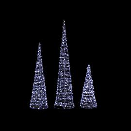 Premier Decorations Silver LED Cones Christmas Decoration
