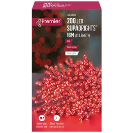 Premier Decorations 200 Red LED Christmas Tree Lights