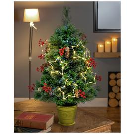 Premier Decorations 3ft Fibre Optic Snow Tip Christmas Tree