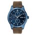 HUGO Mens Discover Brown Leather Strap Watch