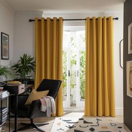 Habitat Plain Blackout Eyelet Curtains