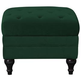 Habitat Chesterfield Velvet storage Footstool - Green
