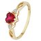 Revere 9ct Gold Ruby and Diamond Accent Heart Ring - S
