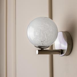 Habitat White Confetti Metal&Glass Wall Light - White & Grey