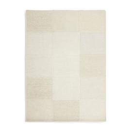 Habitat Checkerboard Natural Wool Cut Pile Rug - 160x230cm