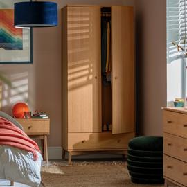 Habitat Kirk 2 Door 1 Drawer Wardrobe - Walnut