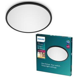 Philips Super Slim LED Flush to Ceiling Light - Black