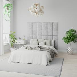 Aspire Quinn Crushed Velvet Headboard Panels 4 Pack- Silver