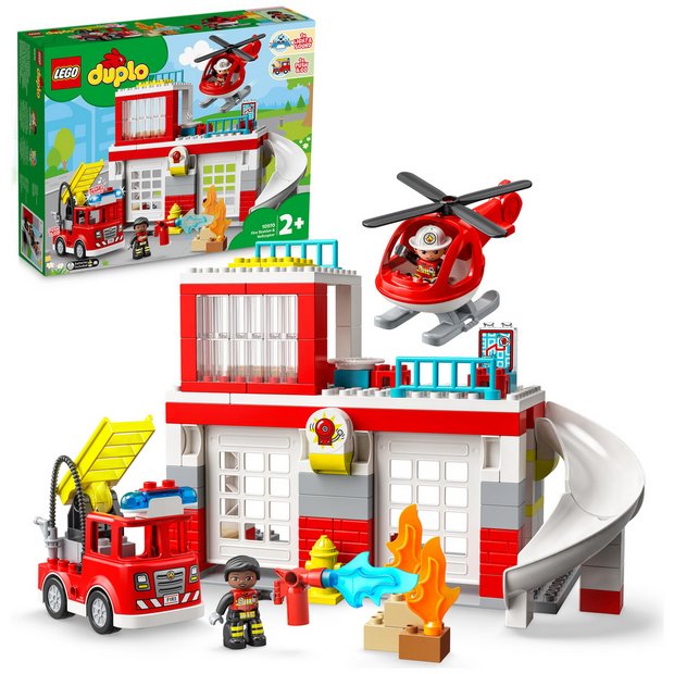 LEGO DUPLO Town Police Station & Helicopter 10959 - Juego de juguetes  de construcción para niños preescolares, niños pequeños y niñas a partir de 2  años (40 piezas)