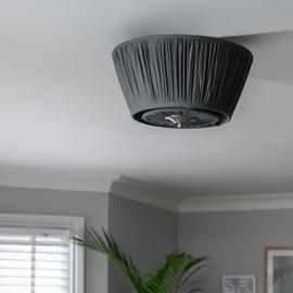 Argos Home Pleated Metal Flush to Ceiling Light- SatinNickel